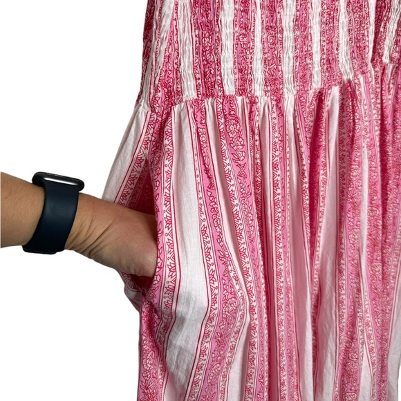 Mille | Olympia Dress in Pink Jaipur Stripe Large - Picture 6 of 8